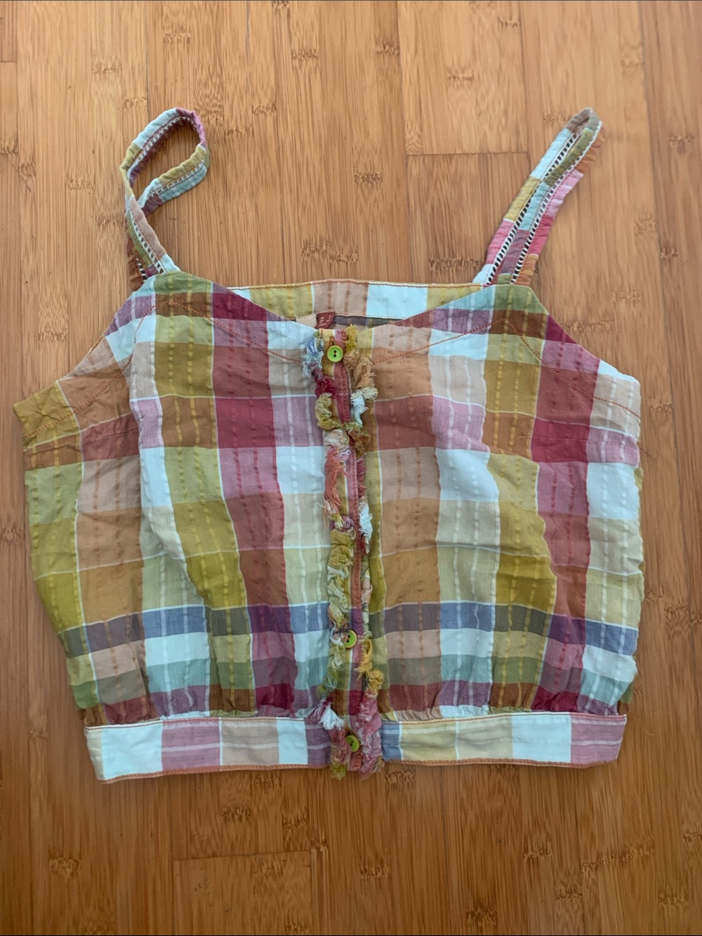 Madras Pilcro Tank Top